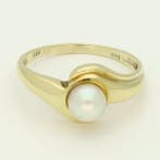 Ring - 14 karaat Geel goud Parel, Nieuw