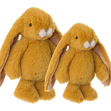 Bukowski konijnen knuffel set - okergeel - pluche - 22 en, Kinderen en Baby's, Verzenden, Nieuw