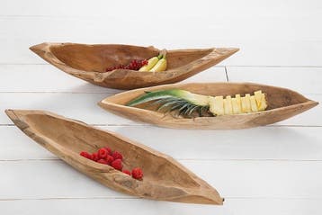 Massieve kom NATURE BOAT 60cm natuurlijk teak wortelhout -, Ophalen of Verzenden, Nieuw