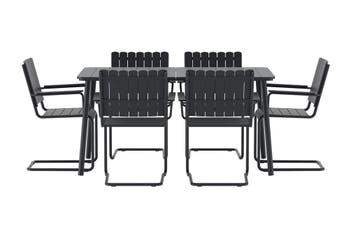 Holmsund- Tuinset 6 stoelen tafel Zwart The Outsider, Verzenden, Nieuw