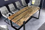 Design glazen eettafel BARRACUDA 220 cm natuurlijk massief, Ophalen of Verzenden, Nieuw