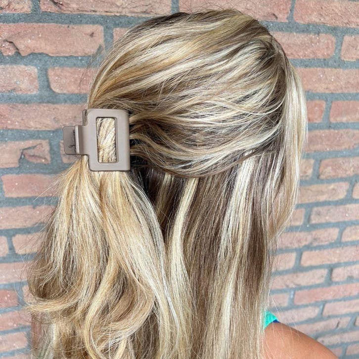 Haarspullen Haarklem midi bruin - 5cm, Sieraden, Tassen en Uiterlijk, Uiterlijk | Haarverzorging, Overige typen, Nieuw, Ophalen of Verzenden