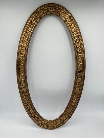 Lijst - Hout - Prachtige gouden ovaal, Antiek en Kunst