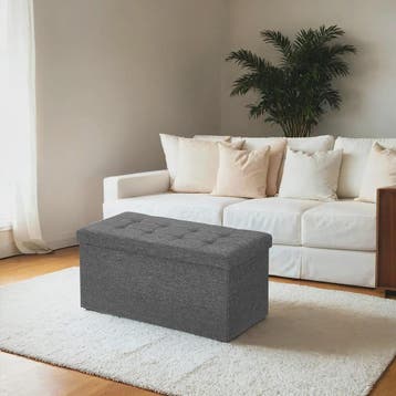 Songmics Opbergbank met Klapdeksel - 76x38x38 cm - Grijze Li, Verzenden, Nieuw