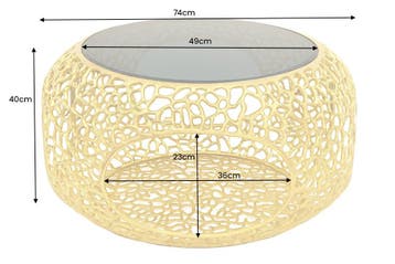 Salontafel SPIN 75 cm, gehard zwart glazen onderstel,, Huis en Inrichting, Tafels | Salontafels, Ophalen of Verzenden, Nieuw