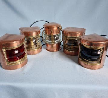 DHR Den Haan Rotterdam Navigation lamp (5) - Koper, Glas