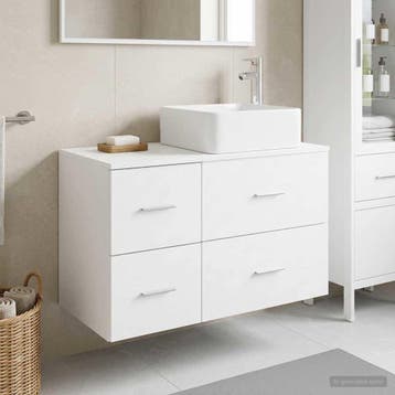 vidaXL Badkamermeubelset 2 st Wit Bewerkt hout, Verzenden, Nieuw