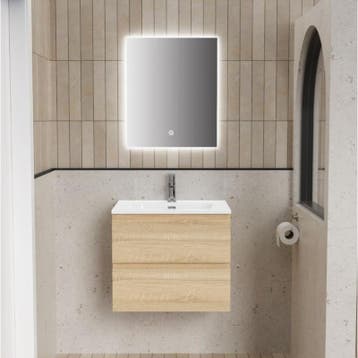 Lava Badkamermeubelset 60 cm Licht Eiken, Ophalen of Verzenden, Nieuw
