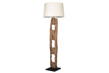 Vloerlamp BARRACUDA 177 cm van gerecycled acaciahout met, Ophalen of Verzenden, Nieuw