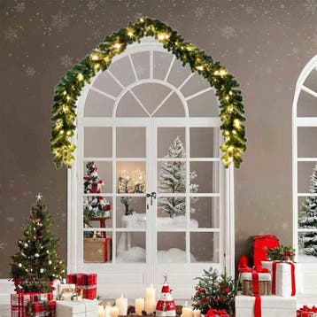 vidaXL Kerstkrans 2 st 600 LEDs Groen 20 m PVC, Diversen, Kerst, Verzenden, Nieuw