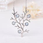 Zonder minimumprijs - Halsketting Zilver - Aquamarijn -, Nieuw