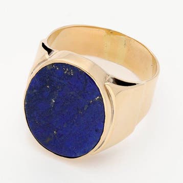 Ring - 14 karaat Geel goud - Lapis Lazuli, Nieuw