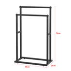 Handtuchhalter mit 2 Stangen 78 x 48 x 24 cm Schwarz [en.cas, Verzenden, Nieuw