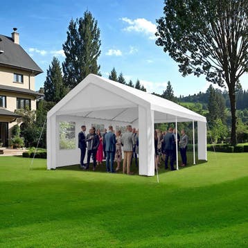 Tuinpaviljoen 6x4m met 4 zijwanden - wit, Tuin en Terras, Partytenten, Verzenden, Nieuw