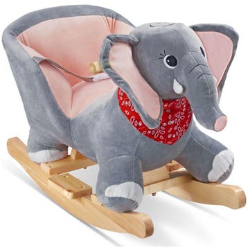 Schommeldier olifant, met pluche bekleding, vanaf 12 maanden, Kinderen en Baby's, Speelgoed | Houten speelgoed, Verzenden, Nieuw