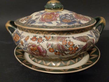 Satsuma - Tureen - Satsuma - Porselein, Emaille, craquelé -