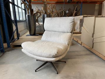 Veiling - Fauteuil Comfy - Draaibaar - Stof - Natural - Beig, Huis en Inrichting, Fauteuils, Nieuw