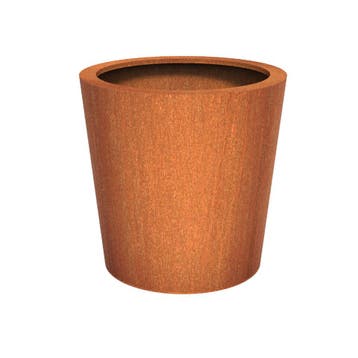 Cortenstaal plantenbak taps Ø100x100cm - Met bodem, Tuin en Terras, Bloembakken en Plantenbakken, 100 cm of meer, Rond, Nieuw