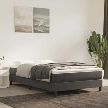 vidaXL Boxspring bed 120x200 cm fluweel donkergrijs, Verzenden, Nieuw, Twijfelaar, 120 cm