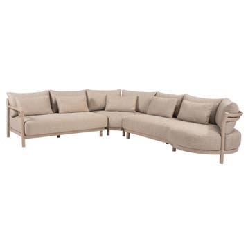 Mykonos modulaire hoek loungeset 3 delig latte 4 Seasons, Ophalen of Verzenden, Nieuw, Aluminium
