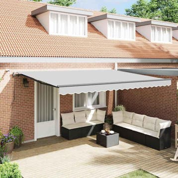 Uitvalscherm 4x3m Antraciet | Laatste Stuk!, Gebruikt, Elektrisch, Ophalen of Verzenden, 250 cm tot 450 cm