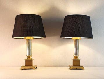 Herda Amsterdam - Lamp - Messing - Twee tafellampen