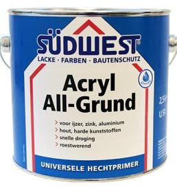 Südwest Acryl All-Grund U51 watergedragen hechtprimer 2500 m, Ophalen of Verzenden, Nieuw