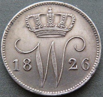 Nederland. Willem I. 25 Cent 1826U mooi (Zonder