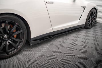 Maxton Side Skirts Diffusers met Flaps Nissan GTR R35, Auto-onderdelen, Verzenden, Nieuw, Nissan