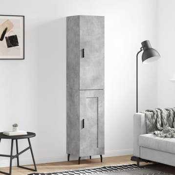 vidaXL buffetkast 34,5x34x180 cm bewerkt hout betongrijs, Huis en Inrichting, Kasten | Buffetkasten, Minder dan 50 cm, Verzenden