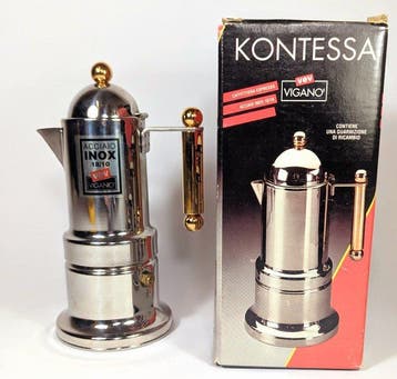 Vev Vigano - Koffiepot - Staal - Kontessa 2 kopjes