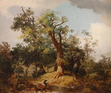 Joseph Brunner (1826-1893) - Ancient Oaks in a Forest