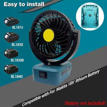 Ventilator zwart 18V ACTIE €15, Verzenden, Nieuw
