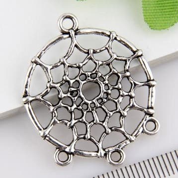 DQ metalen bedels dromenvanger dreamcatcher antiek zilver..., Ophalen of Verzenden, Nieuw, Bedel