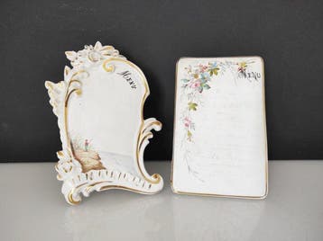 Beeldje - Porte-menus (2) - Porselein