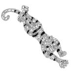 Fako Bijoux - Broche - Luipaard Strass - 76x18mm -, Sieraden, Tassen en Uiterlijk, Broches, Verzenden, Nieuw
