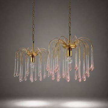 Murano 004 (Fabbian) - Plafondlamp (2) - Paar spinnen -