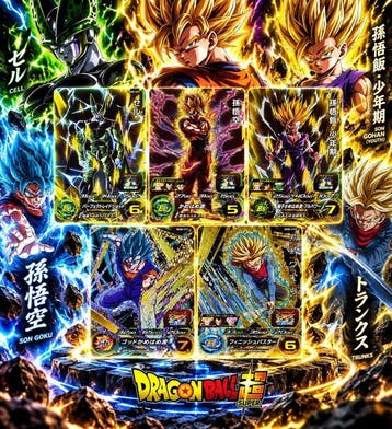 Bandai - 5 Card - Dragon Ball, Dragon Ball Z - Son Goku, Nieuw