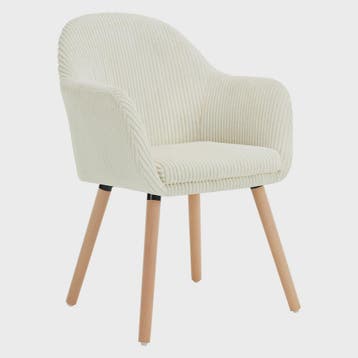 Moderne Corduroy eetkamerstoel met armleuning en rugleuning, Verzenden, Nieuw