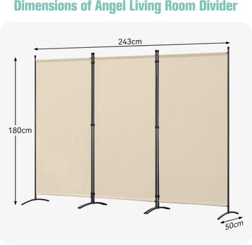 2dekans | Angel Living Paravent - 3 panelen - opvouwbaar -, Ophalen of Verzenden, Zo goed als nieuw