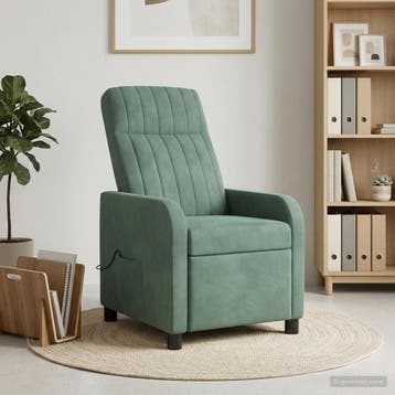 vidaXL Massage Recliner Zeegroen fluweel, Verzenden, Nieuw