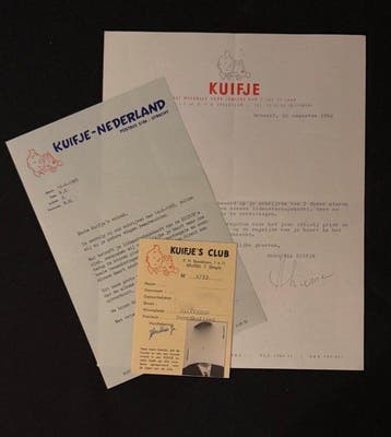 Kuifje - 1 Kuifjes Club kaart + 2 originele brieven van, Nieuw