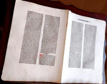 Nicolaus de Lyra - Sheet from Incunable Biblia (Machabeorum)