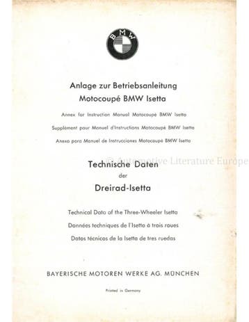 1956 BMW ISETTA INSTRUCTIEBOEKJE