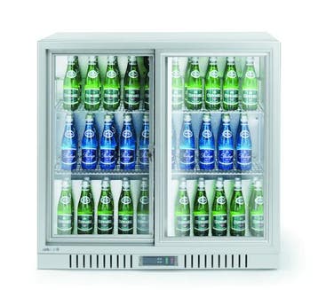 Backbar koelkast met glazen schuifdeuren | zilver | 150 L..., Verzenden, Nieuw in verpakking