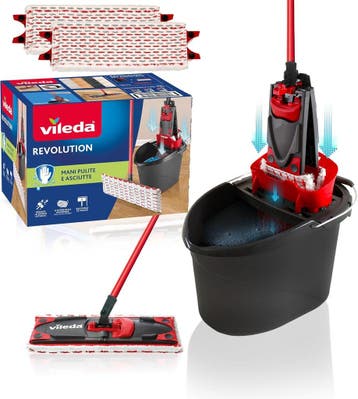 Platte Dweil Systeem | 56% Korting | Zwart/Rood, Ophalen of Verzenden, Dweilemmer, -bak, of -wagen