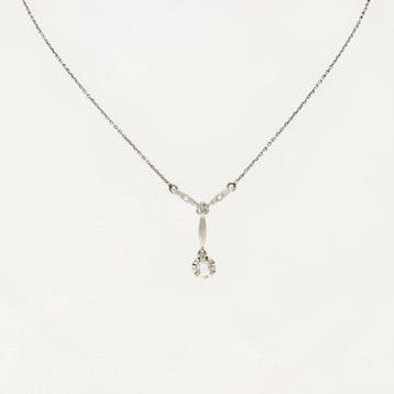 Ketting met hanger - 18 karaat Witgoud, Geel goud