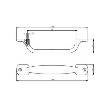 Intersteel Meubelgreep 138mm - mat zwart, Verzenden, Nieuw