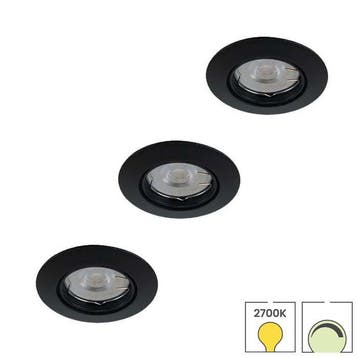 3 spotje zwart 63 mm | Kleine zaagmaat | 3.6 watt dimbaar, Verzenden, Nieuw, Plafondspot of Wandspot