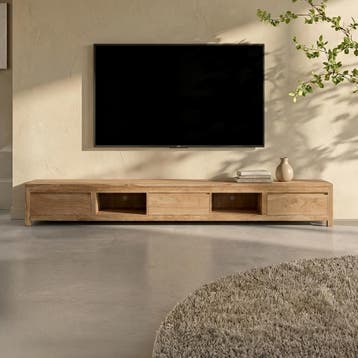 *WOONWINKEL* Tower Living Corona Laag Tv-meubel Teak - 3 Lad, Verzenden, Nieuw